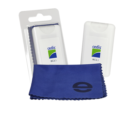 Spray de désinfection mini, avec lingette microfibre